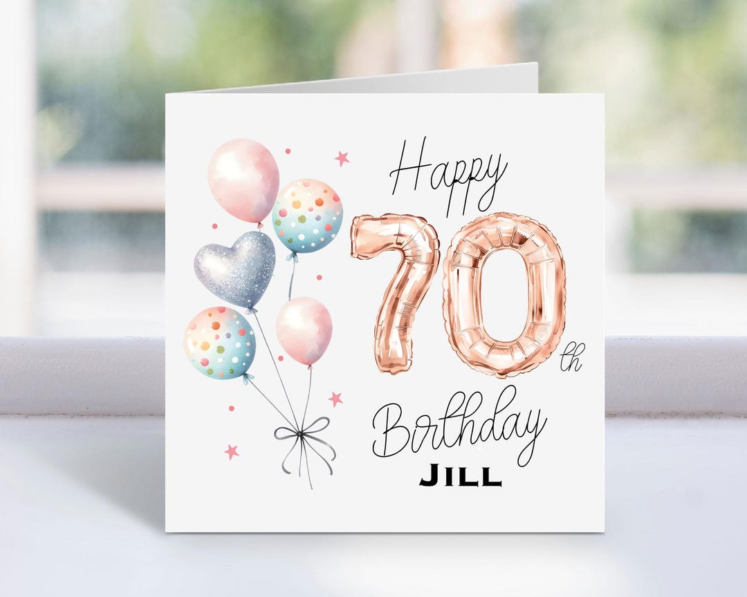 Personalised 70th Birthday Card for Her - 70th Birthday Card for Sister ...