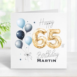 Personalised 65th Birthday Card for Him - 65th birthday card for brother, nephew, friend, uncle, dad, grandad 65th Birthday Sixty fifth 0210