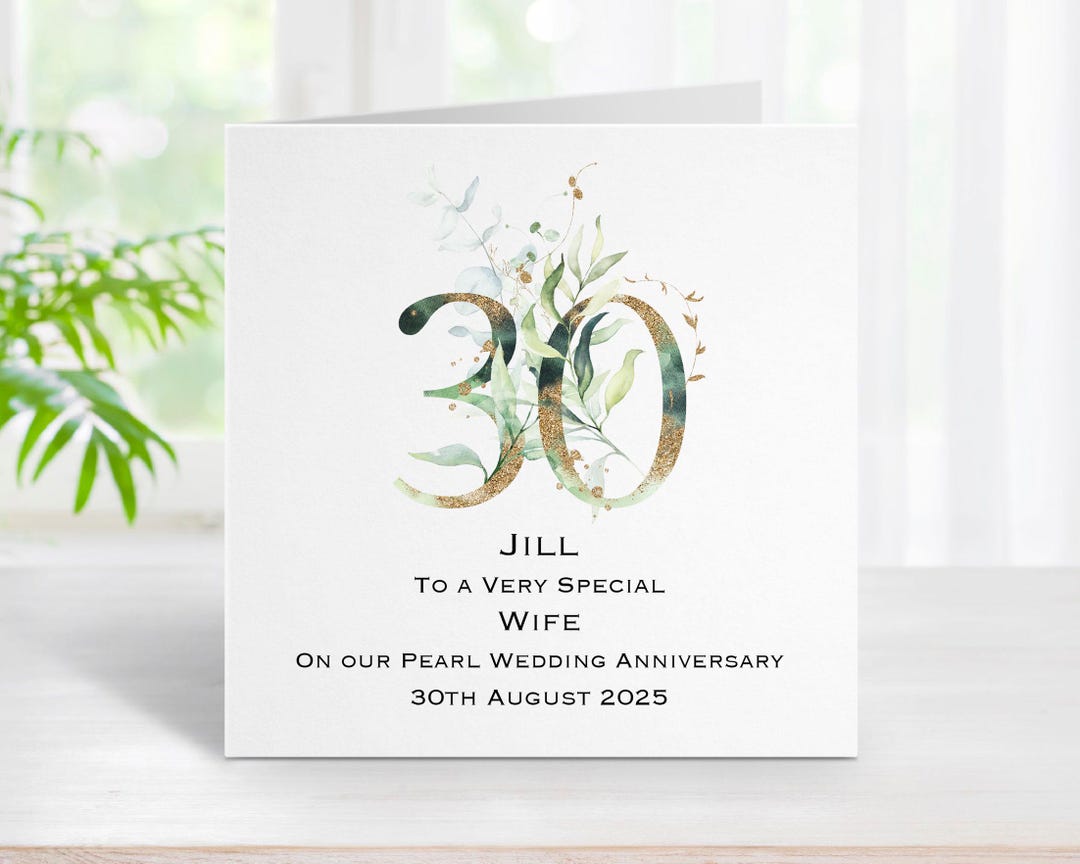 Pearl 30th Wedding Anniversary Card for Wife - Happy Anniversary Wife ...