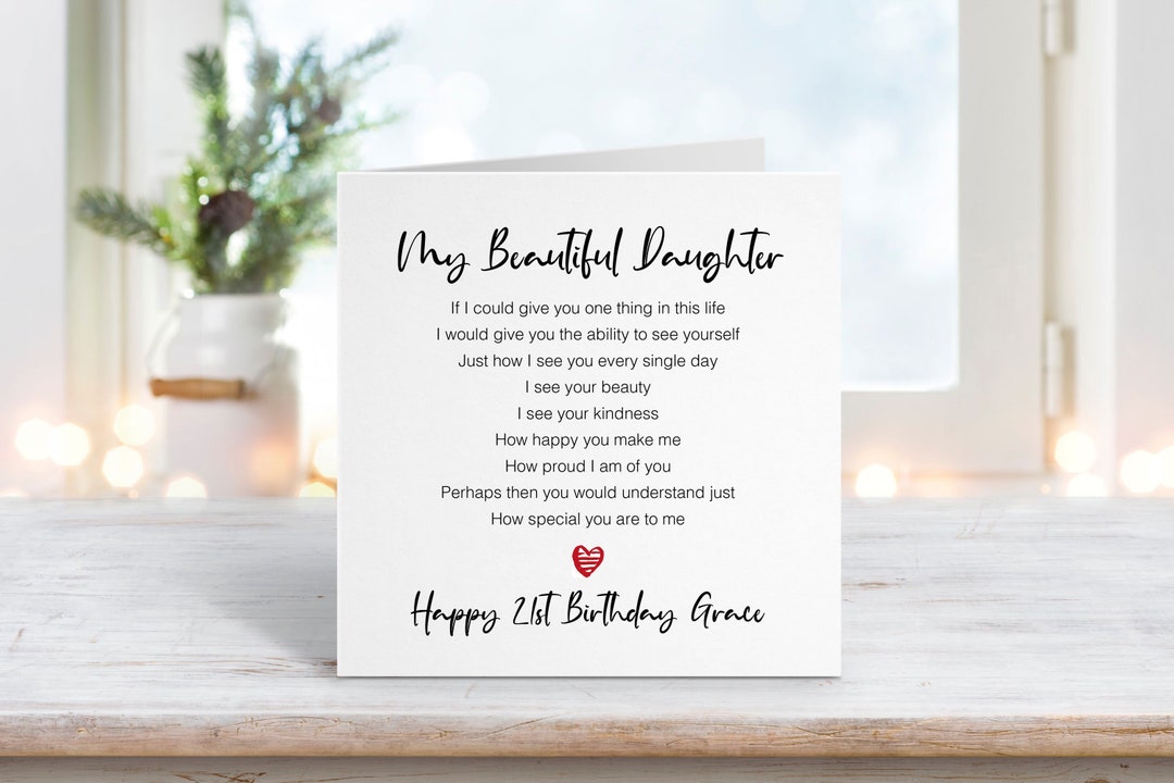 21st Birthday Card for Daughter - Personalised Birthday Card - My ...