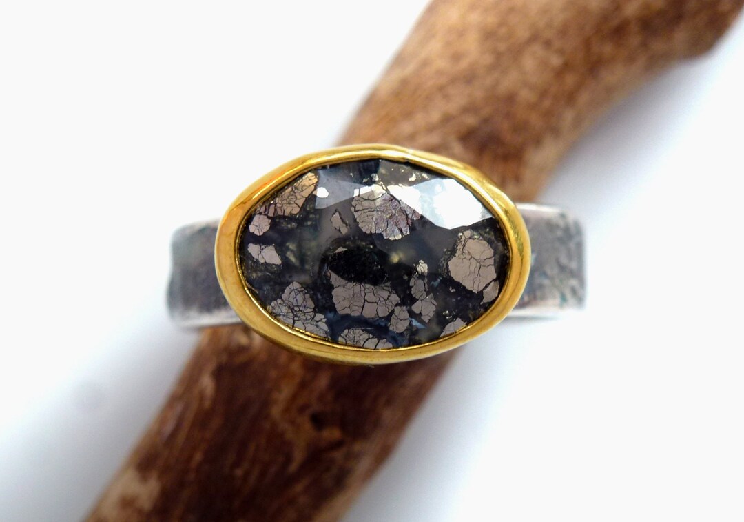 Marcacite Rings 24K Solid Gold Setting, Marcasite Silver Ring, Nipomo Marcasite Ring ...