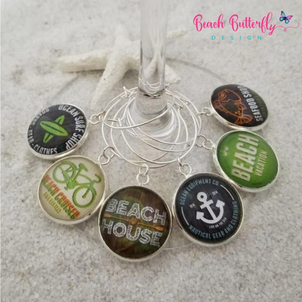 Coastal Wine Glass Charmsnautical Wine Charmshousewarming Etsy UK