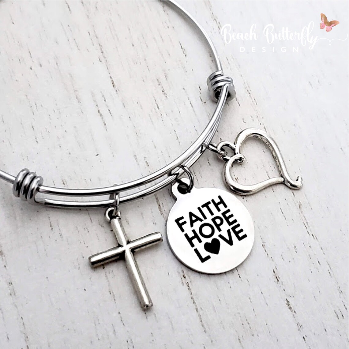 Faith Hope Love BraceletStainless SteelChristian Etsy