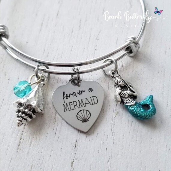 Mermaid Heart Charm Bracelet