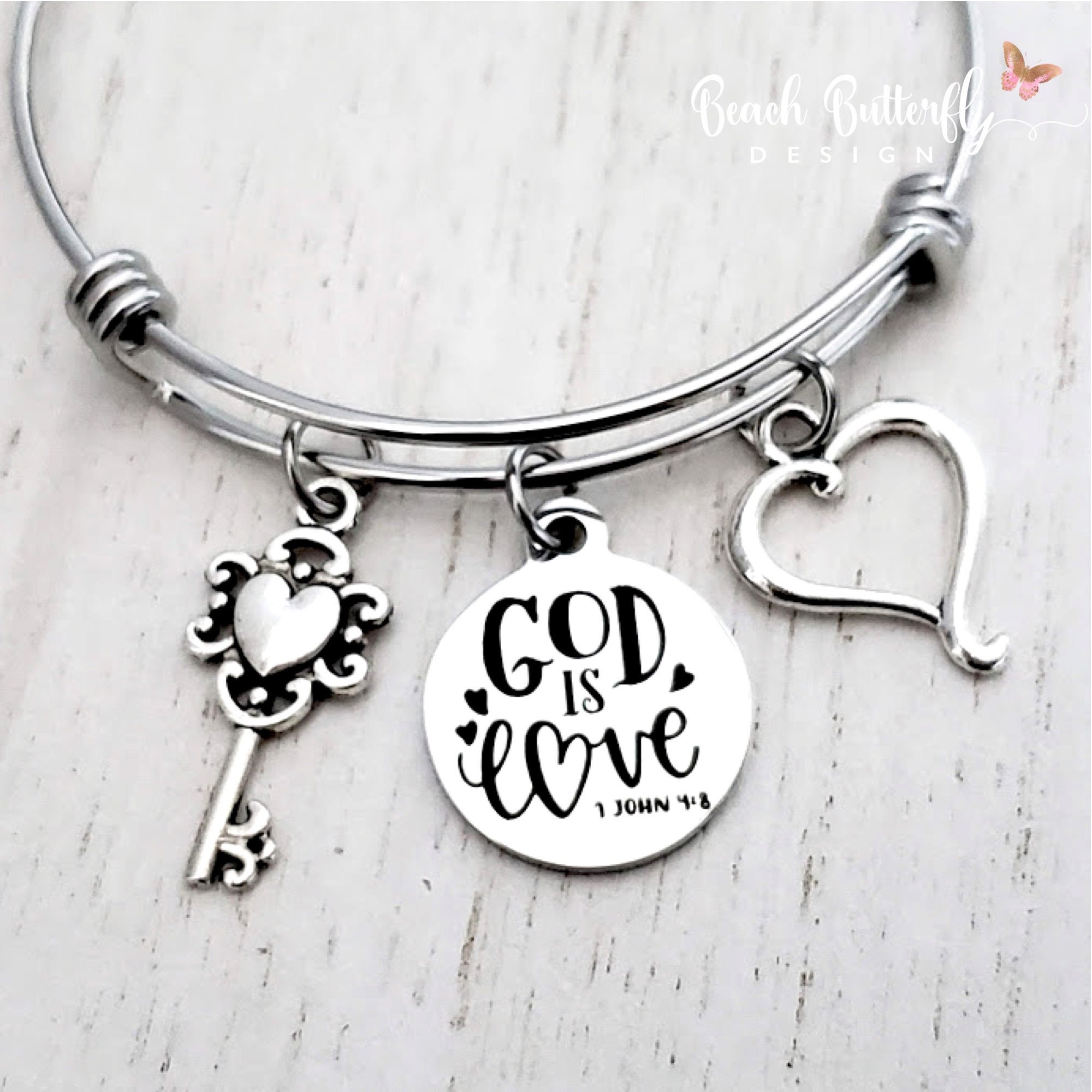 God is Love Faith BraceletStainless SteelChristian Etsy