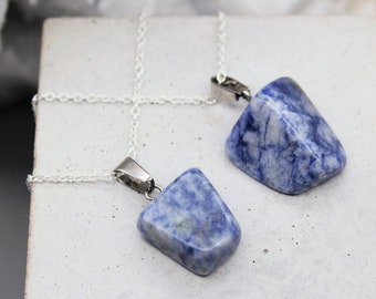 Sodalite Pendant Sodalite Necklace Crystal Necklace Crystal Pendant Sodalite Crystal Stone Zodiac Birthday Gift May Taurus Gemini