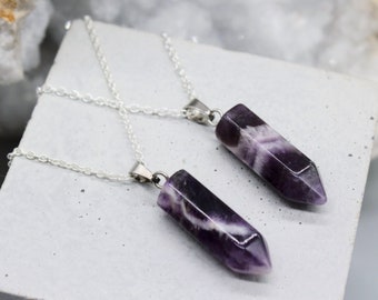 Amethyst Pendant Amethyst Necklace Crystal Necklace Natural Crystal Healing Purple Gift Zodiac Birthday Gift May Taurus Gemini