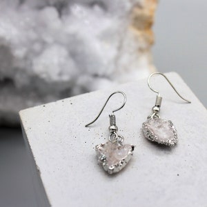 Druzy Earrings Druzy Quartz Earrings Druzy Jewellery Quartz Earrings Crystal Healing Zodiac Birthday Gift May Taurus Gemini