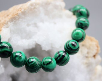 Malachite Bead Bracelet: Crystal Zodiac Gift