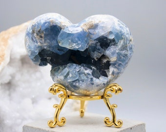 Raw Celestite Heart, Raw Celestite Cluster, Crystal Healing Celestite, Celestite Heart, Raw Crystal, Zodiac Birthday Gift, May Taurus Gemini