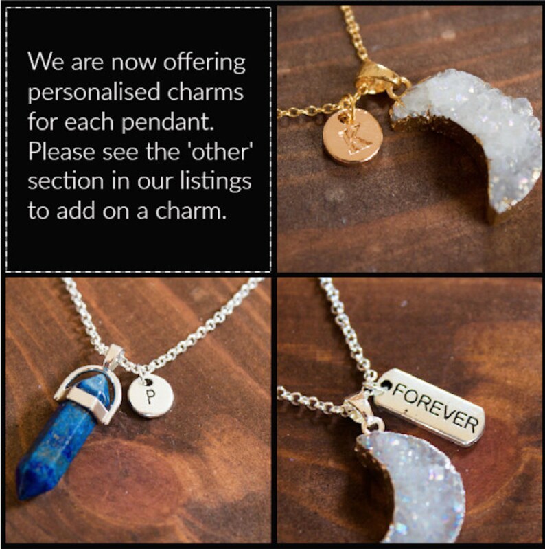 Aventurine Necklace Polished Jewellery Moon Crystal Healing Jade Crescent Pendant Mens Birthday Unique Unusual Gift Cancer July Leo July