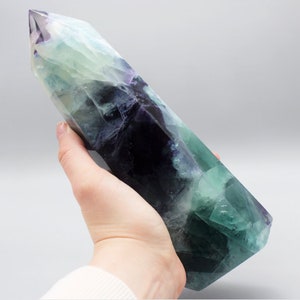 Heavy Fluorite Wand, Fluorite Crystal, Fluorite Tower, Crystal Healing Wand, Crystal Wand, Zodiac Birthday Gift,