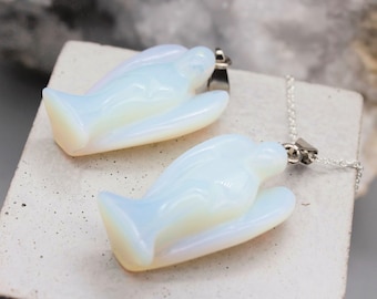 Opalite Angel Pendant Opalite Necklace Angel Crystal Pendant Crystal NecklaceJewellery Zodiac Birthday Gift May Taurus Gemini