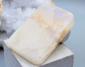 Polished White Moonstone Crystal: Zodiac Birthday Gift