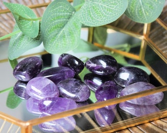 Amethyst Tumbled Stones Amethyst Tumble Stones Small Polished Amethyst Crystal Healing Zodiac Birthday Gift May Taurus Gemini