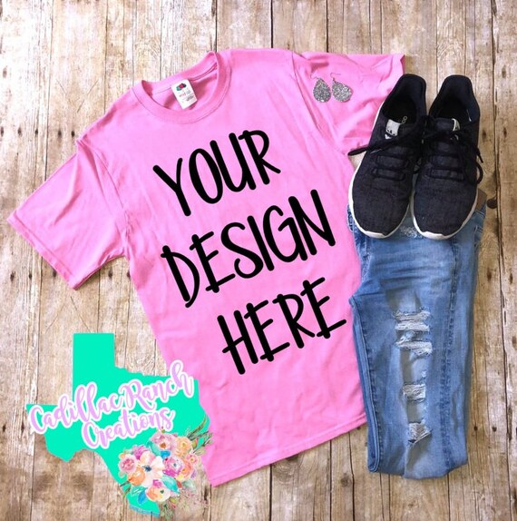 Digital Photo Fruit Of The Loom 3931 Azalea T Shirt Mock Up Etsy