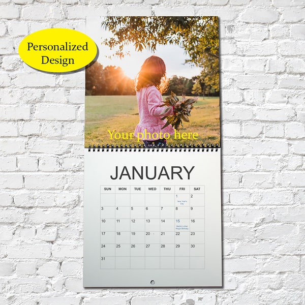 2024 personalized wall calendar, customized photography calendar, make your own photo gift, choose from 6x6 or 10x10