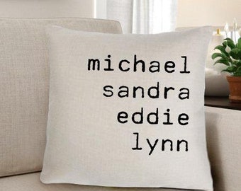 Family Names Personalized Throw Pillow