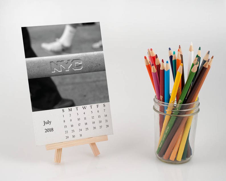 Black And White Nyc Desk Calendar Photography Image 0