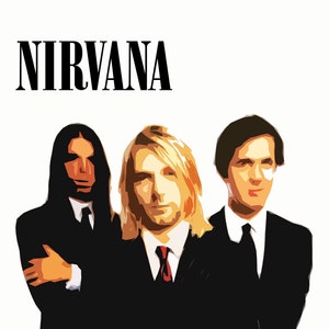 Nirvana Poster Rock Band Poster Rock Music Gift Kurt Cobain, Dave Grohl, Krist Novoselic, Pat Smear image 1