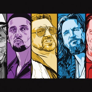 The Big Lebowski Poster - Classic Movie Poster - Jeff Bridges, John Goodman, Steve Buscemi, Julian Moore
