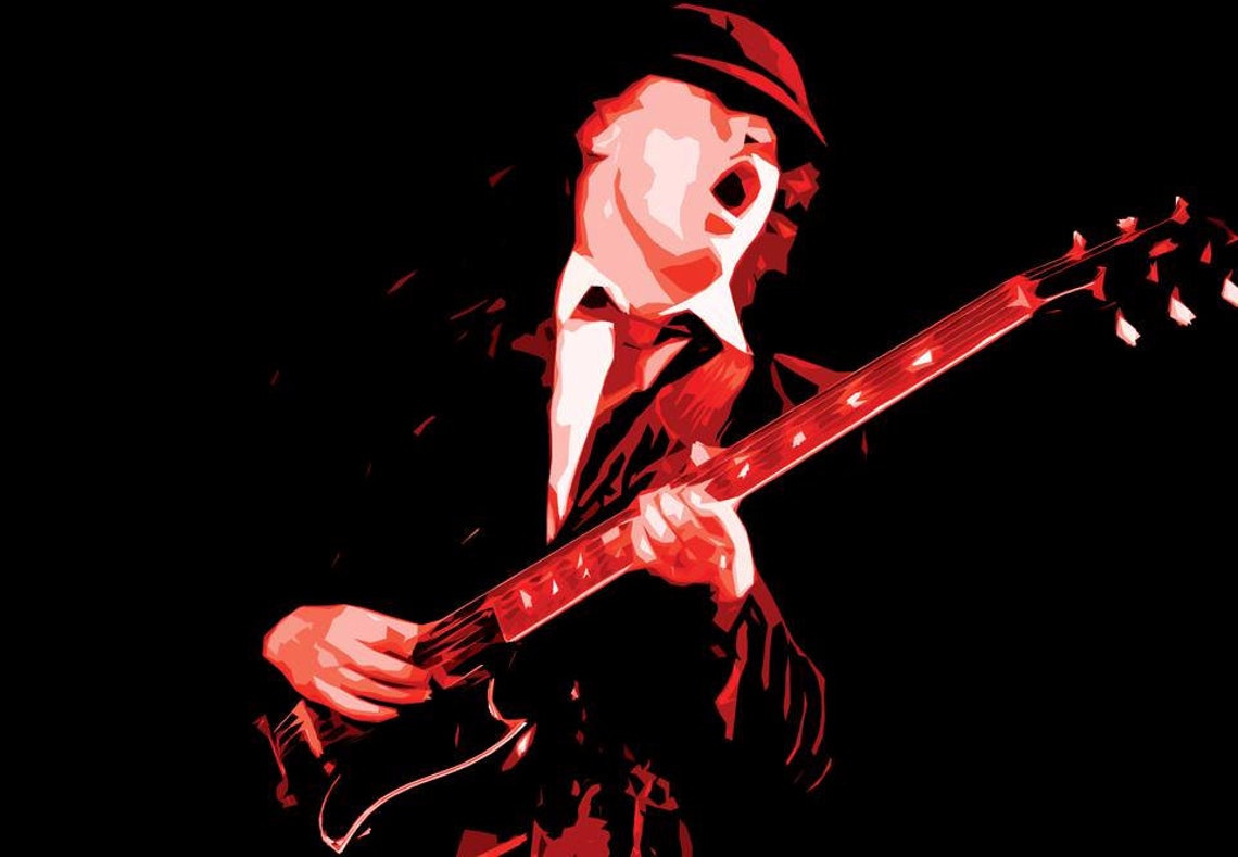 Angus Young Poster - AC/DC - Custom Music Posters - Angus Young, Malcom ...