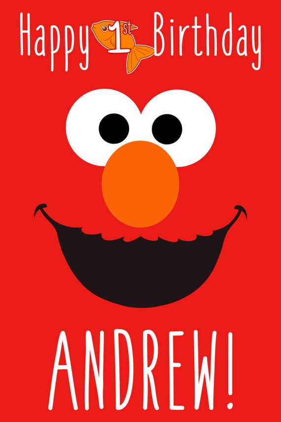 Sesame Street Elmo Poster Birthday Decoration Room Decor Etsy