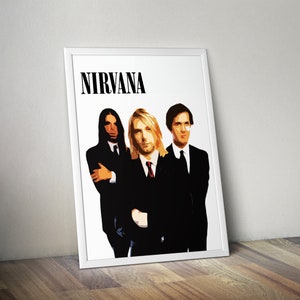 Nirvana Poster Rock Band Poster Rock Music Gift Kurt Cobain, Dave Grohl, Krist Novoselic, Pat Smear image 2