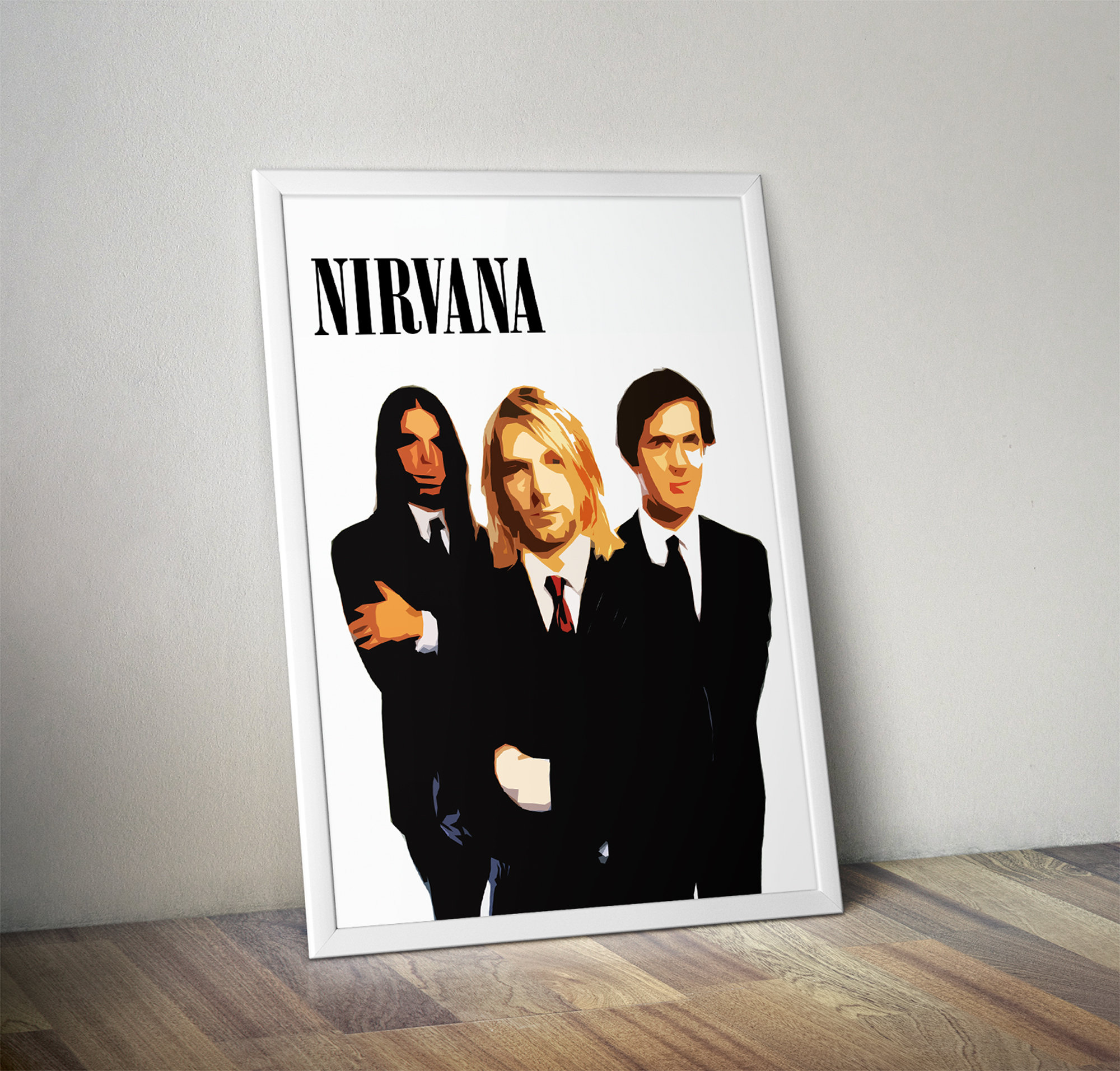 Nirvana - Music Poster (Dave Grohl, Kurt Cobain & Krist) (Bathroom) (24 x  36)