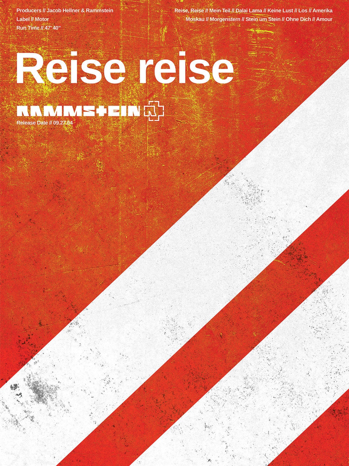 Rammstein Poster Reise Reise Custom Band Poster Deutsche Etsy