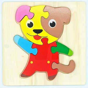 Wooden Jigsaw Puzzle For Toddler Kids Montessori Early Educational Toy 3D