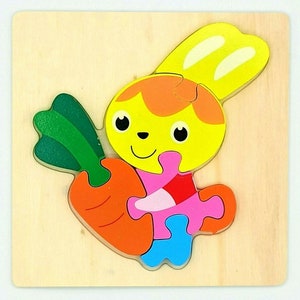 Wooden Jigsaw Puzzle For Toddler Kids Montessori Early Educational Toy 3D