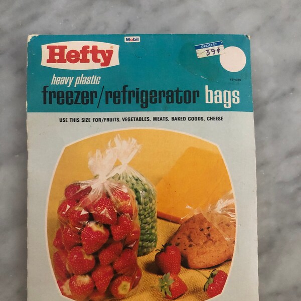 Vintage Hefty Freezer/Refrigerator Bags Pint Size Bags EARLY 70s Movie Prop