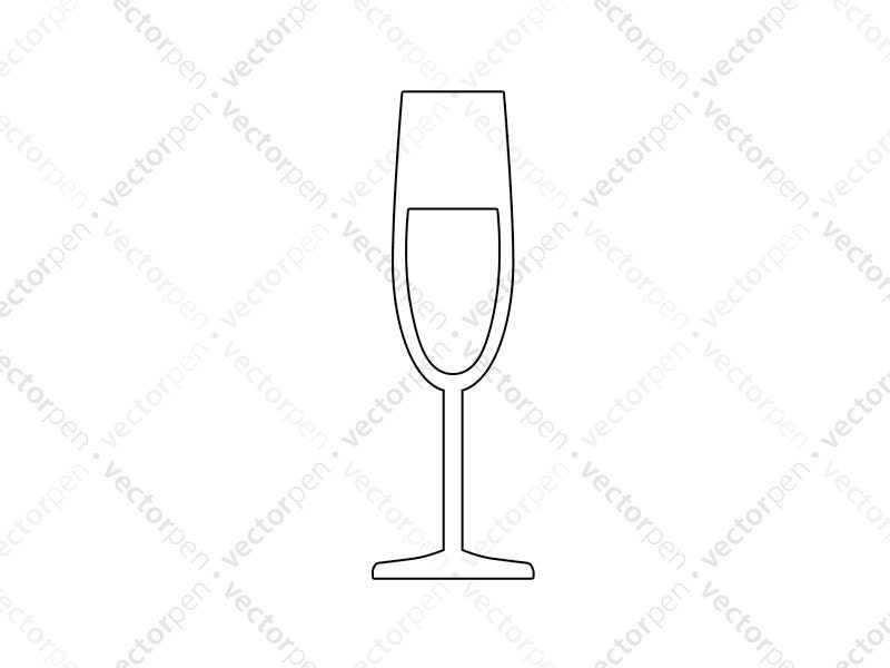 Champagne Flute SVG. Scrapbooking Clip Art for Cricut | Etsy