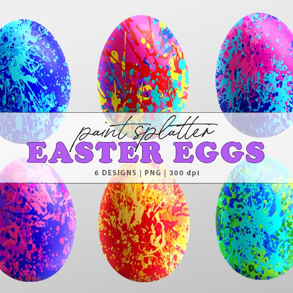 Easter Eggs Clip Art Bundle | PNG Colorful Easter Pack | Sublimation Printing Artwork | 6 High Quality PNGs | Digital Download