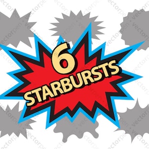 6 Unnique Starburst SVG files. Scrapbooking and Cricut Clip Art. Digital Download