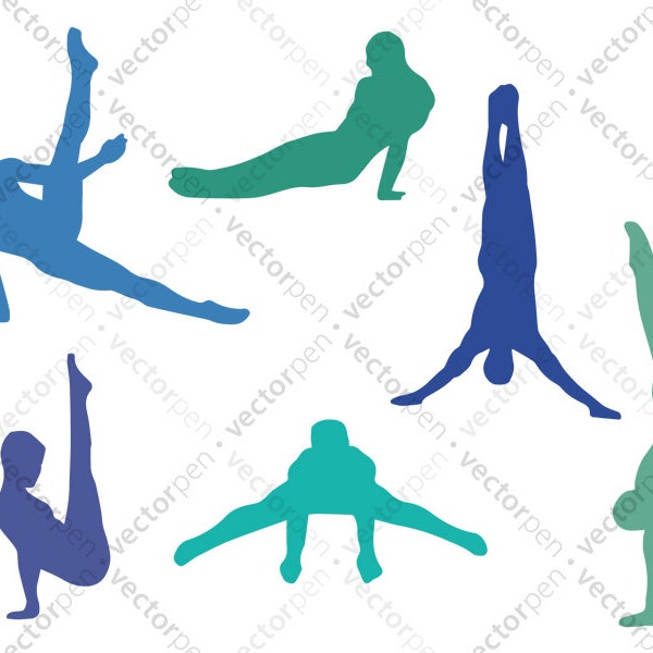 Boy Gymnast SVG. 6 Gymnastic Poses Clip Art for Scrapbooking for use in Cricut and Silhouette Studio and Vinly Projects. Digital Download