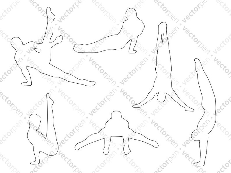 Boy Gymnast SVG. 6 Gymnastic Poses Clip Art for ...