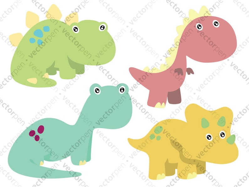 Download Baby Dinosaur SVG Collection. 4 Cute Dino SVG for ...