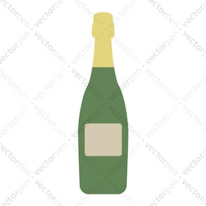 Botella de champán SVG. Scrapbooking y Cricut Clip Art. Descarga digital