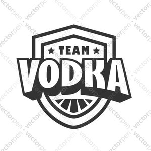 Icona vodka team badge / Icona patch alcolica personalizzata / Scrapbooking, disegni, arte, ecc / Download digitale