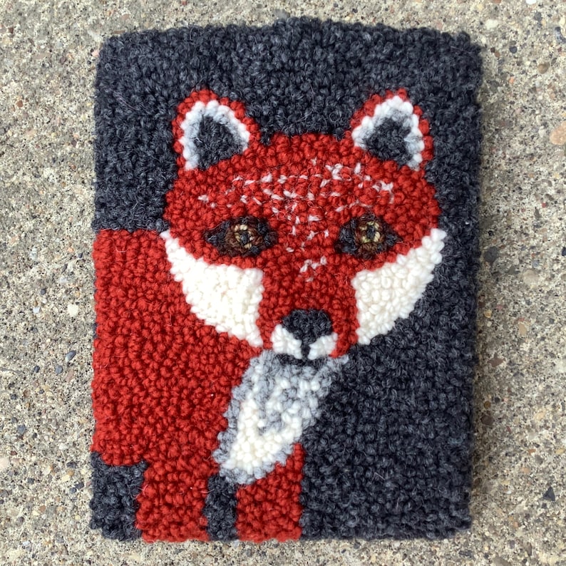 Fox Punch Needle Phone Pocket With Cross-Body Strap