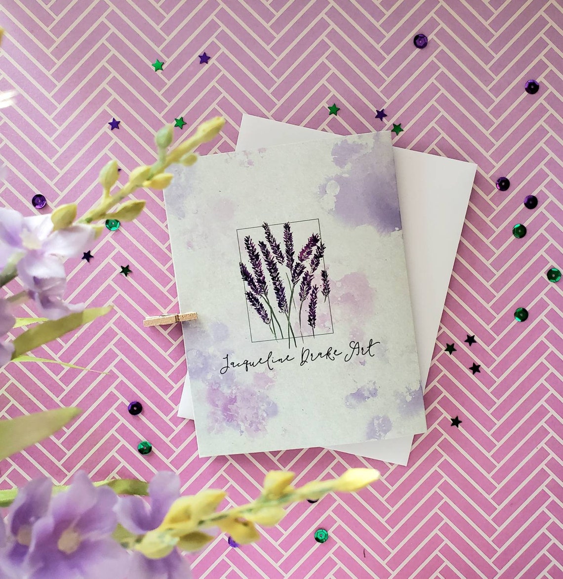 Floral Lavender Mother's Day Card Greeting Card For Etsy
