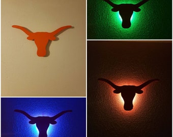 Texas Longhorns wooden LED lit sign with remote control!!