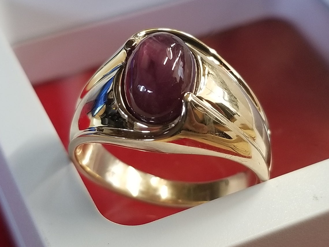 Star Ruby Ring 14k Yellow Gold | Etsy