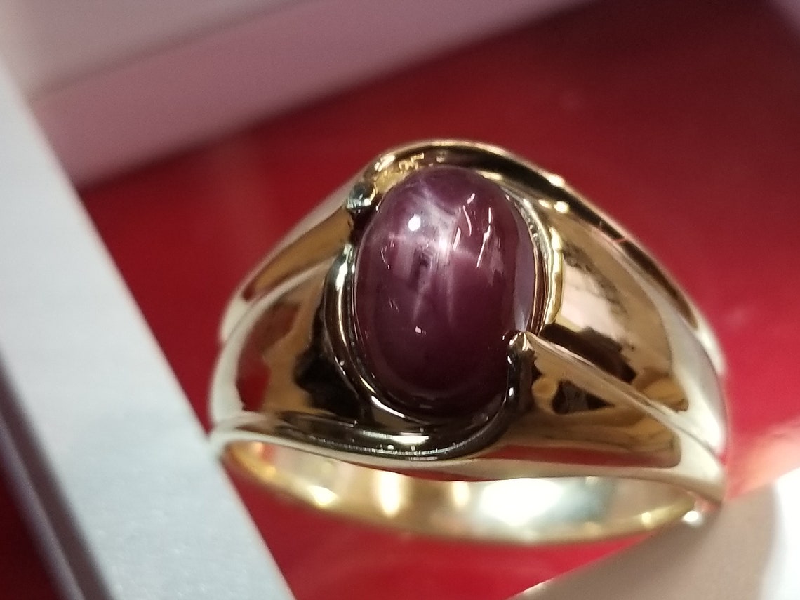 Star Ruby Ring 14k Yellow Gold | Etsy