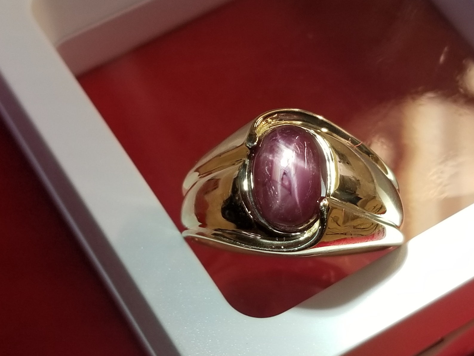 Star Ruby Ring 14k Yellow Gold | Etsy