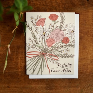 Christliche Hochzeitskarte - Handillustriertes Blumenmuster - Christliche Brautparty - A2 Blanko-Grußkarte - Fröhliche Karte