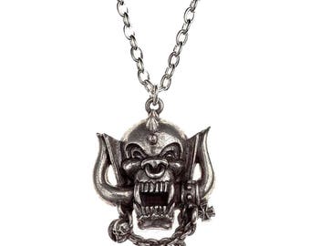 MOTORHEAD necklace:  official Alchemy  Warpig Necklace Pendant Metal England Chain.  Snaggletooth