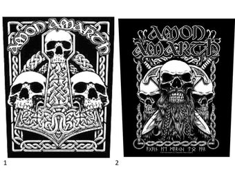 Amon Amarth backpatch   You Choose design:  printed backpatch  Officially Licensed.1. 3 skulls  2. Bearded Skull